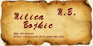Milica Bojkić vizit kartica